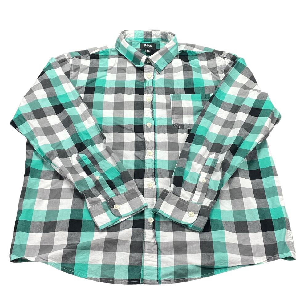 Urban Pipeline Long Sleeve Button Down Plaid Casual Shirt Men's Size XL‎